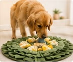 Dog enrichment mat with treat toys